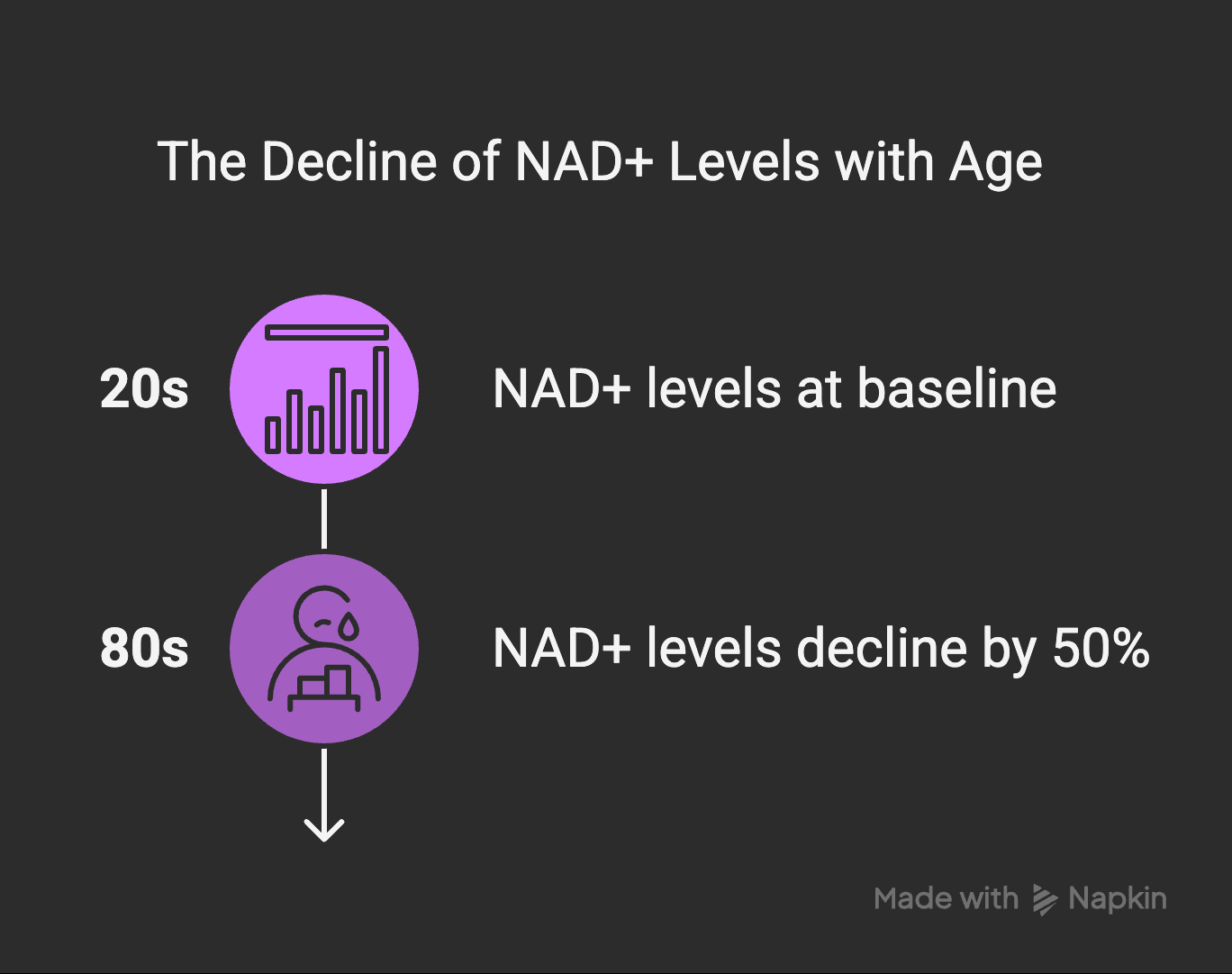 NAD+ metabolism pathway showing age-related decline